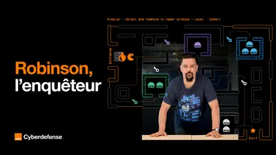 Un montage visuel représentant un collaborateur d'Orange Cyberdefense. 