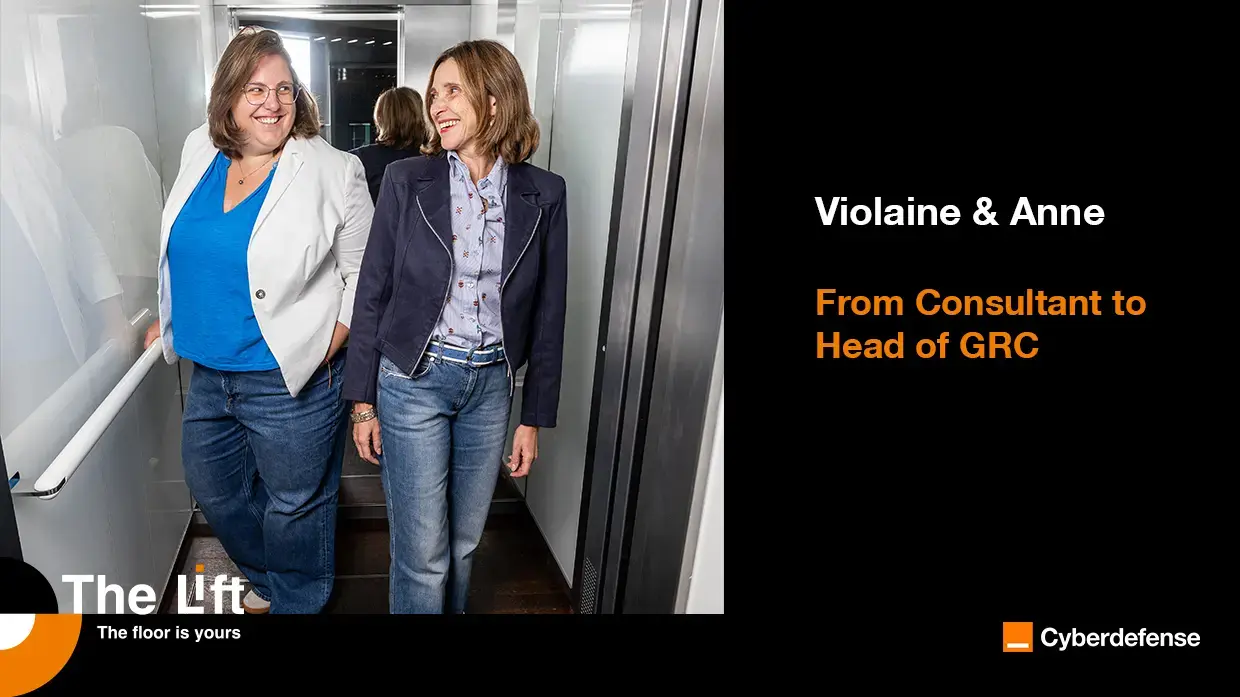 From consultant to Head of Governance, Risk and Security with Violaine Guichard Violaine Guichard and Anne Burkhardt take the Lift to the next floor to share their mutual experience.