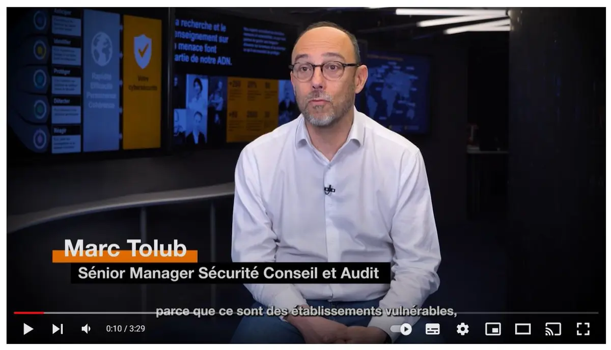 Image d'une interview d'un expert Orange cyberdefense 