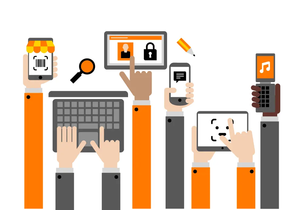 Hands holding devices