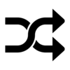 Two piles crossing each other in the middle, then extending parallel in the same direction.