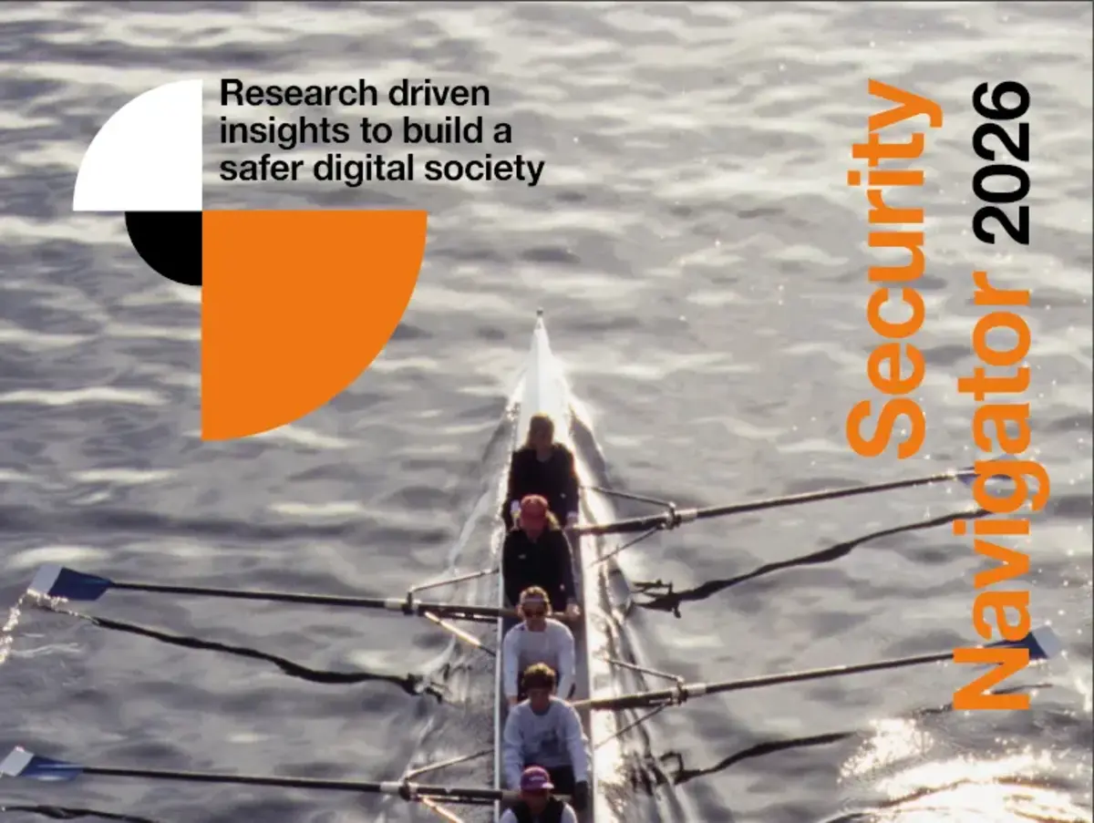 Cover page of a publication titled "Security Awareness 2023," featuring an image of a ship sailing on water with a radar or antenna in the foreground.