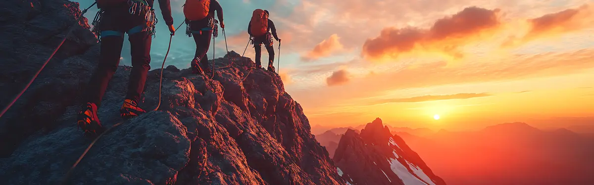 people on a mountain