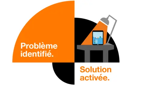 Un cadran, symbole de Orange Cyberdefense, représentant un problème identifié, une solution activée. 