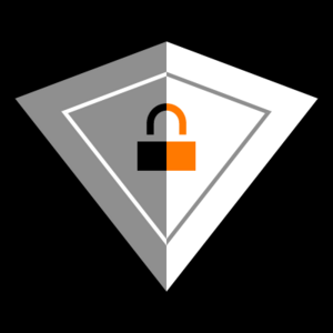 Locked shield - gray and orange icon