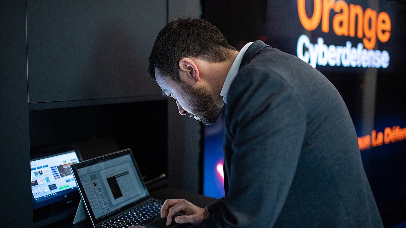 Man looking at a screen
