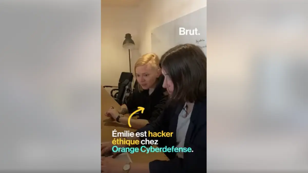 Image d'une interview réalisé Brut pour Orange cyberdefense