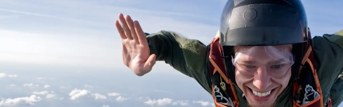 Skydiver in freefall