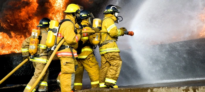 firefighter in action
