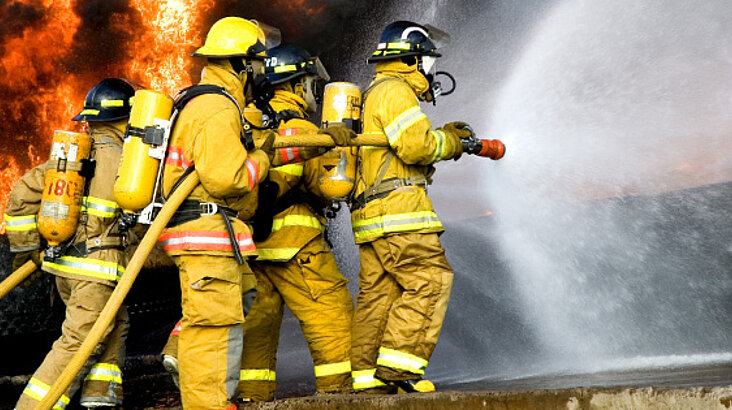 firefighter in action