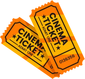 Golden Cinema Ticket Icon