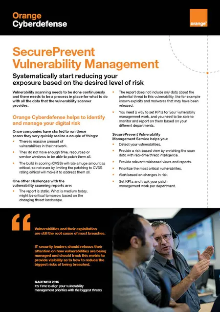 Secure Prevent Vulnerability management billede