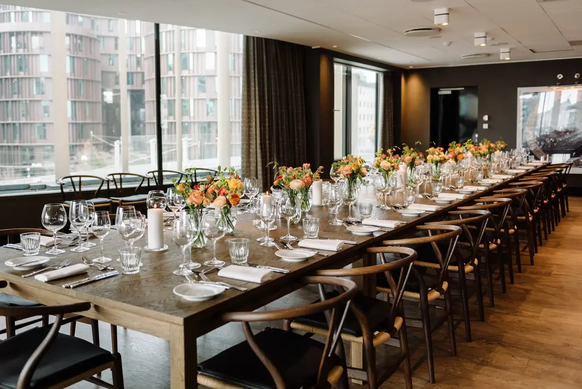 Event venue with a table