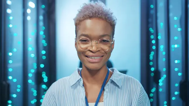 Cybersecurity expert in a data center