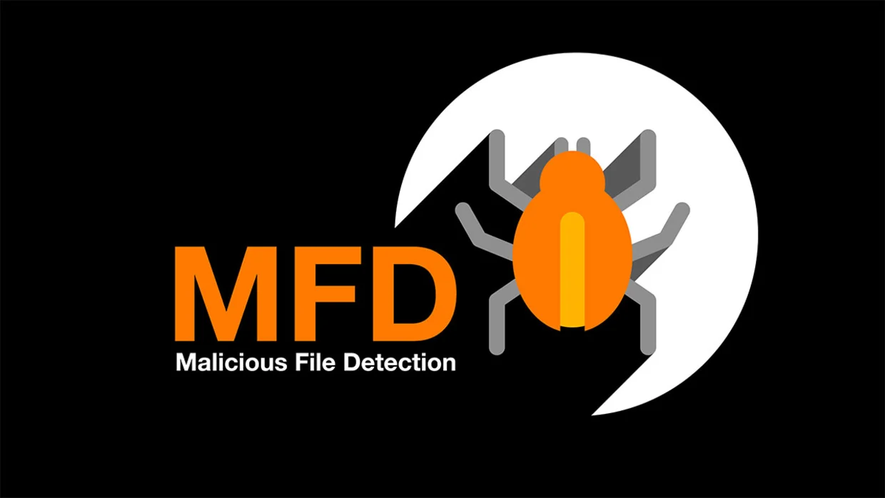 Un logo représentant un petit insecte illustre la solution Malicious File Detection par Orange Cyberdefense