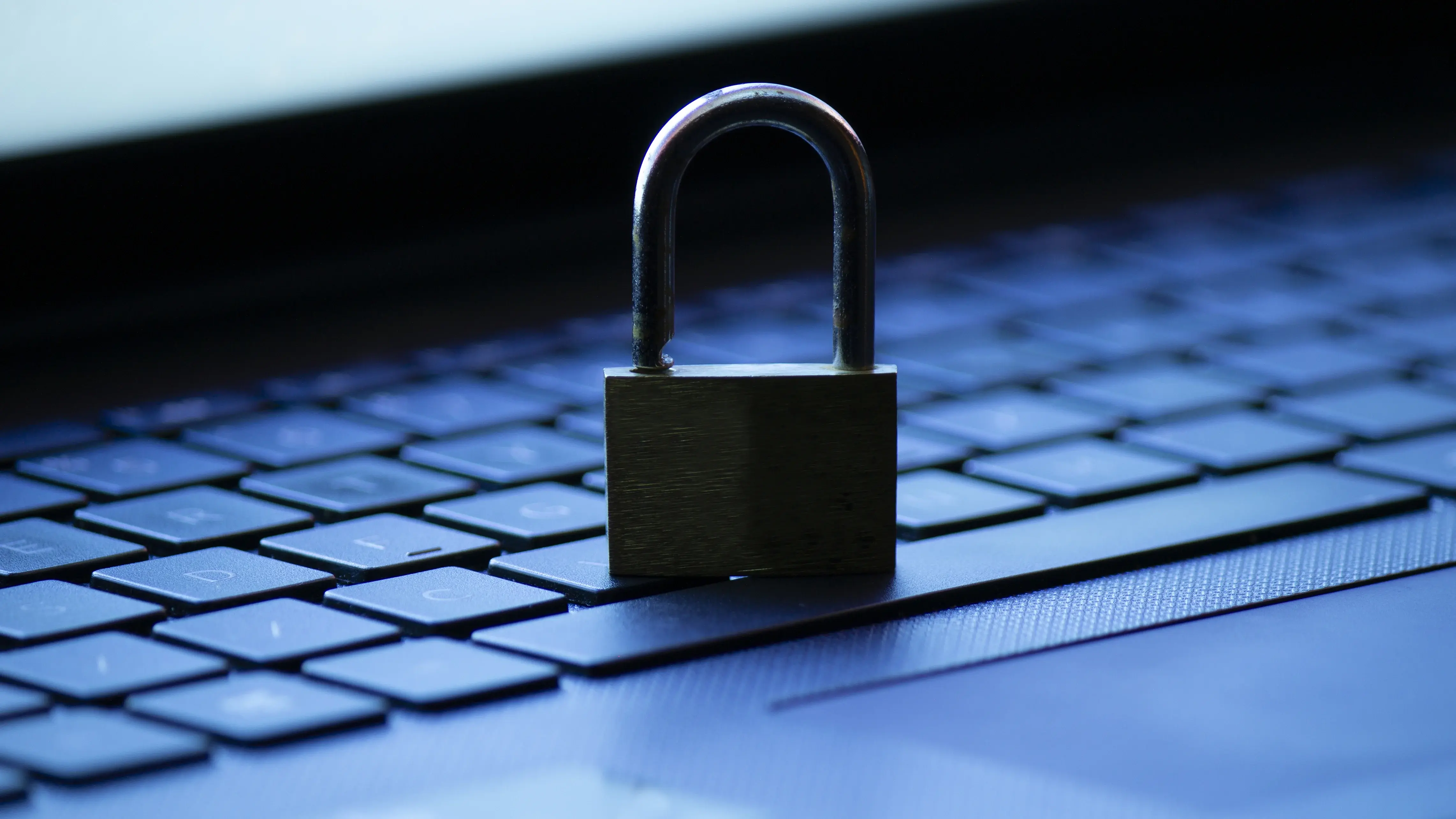 Laptop keyboard with a lock on it