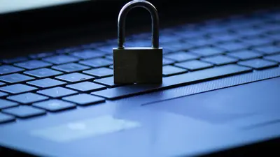 Laptop keyboard with a lock on it