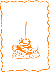 Illustration Schinkensnack mit Olive