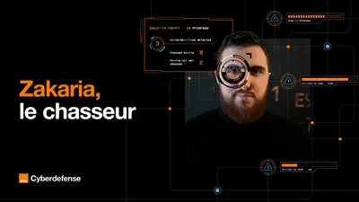 Un montage visuel représentant un collaborateur d'Orange Cyberdefense. 