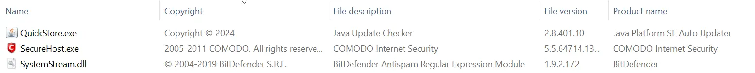 Malware binaries disguised as seemingly legitimate software