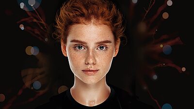 Visage d'une femme avec un visage d'ange