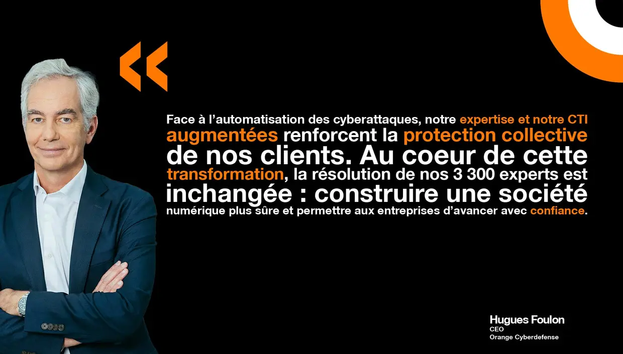 Hugues Foulon, Président directeur général d'Orange Cyberdefense, commente les résultats financiers du 3ème trimestre 2026. Hugues Foulon CEO d'Orange Cyberdefense commente les résultats financiers du troisième trimestre 2026.