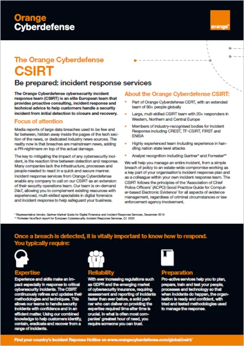 Fiche explicative de la CSIRT