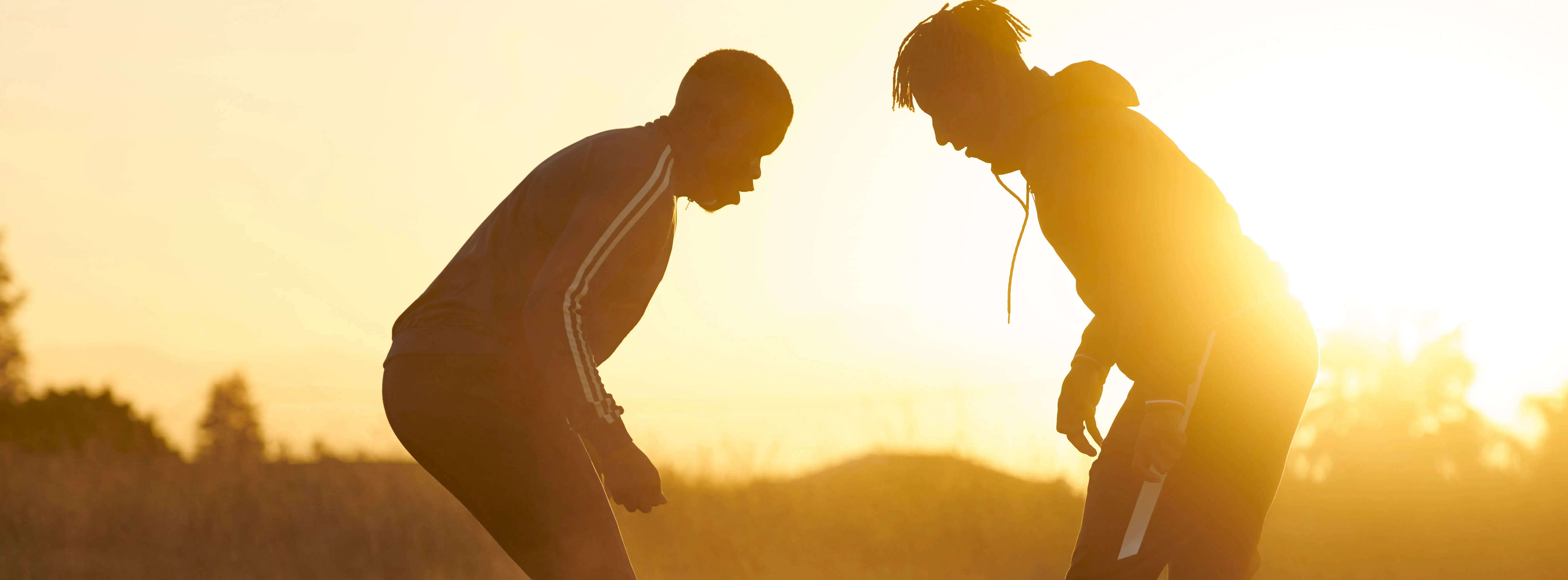 Two men playing football