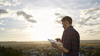 Man with a tablet