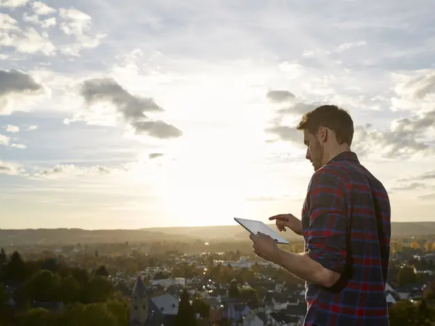 Man with a tablet