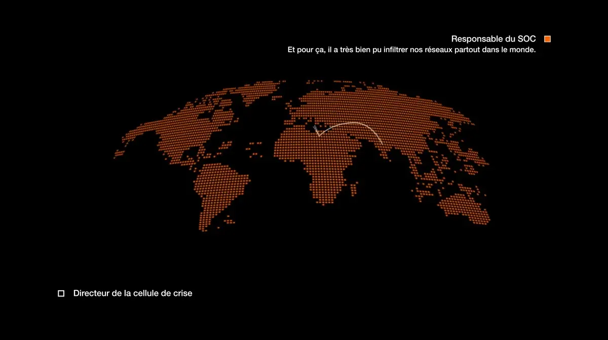 Carte du monde sur lequel se trouve le responsable SOC