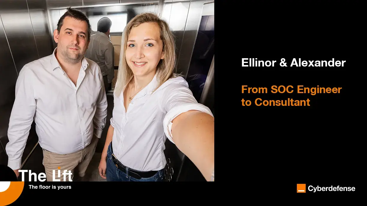 From SOC Engineer to Cybersecurity Consultant with Ellinor Bergfeldt Ellinor Bergfeldt and Alexander Thore take the Lift to the next floor to share their mutual experience.