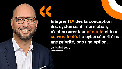 Kader Seddak revient sur les enjeux de cybersécurité liés à l'émergence de l'IA. Kader Seddak, Directeur commercial Cloud et IA chez Orange Cyberdefense, analyse les enjeux de cyersécurité à l'ère de l'IA.