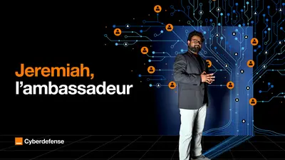 Un montage visuel représentant un collaborateur d'Orange Cyberdefense. 