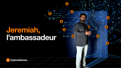 Un montage visuel représentant un collaborateur d'Orange Cyberdefense. 