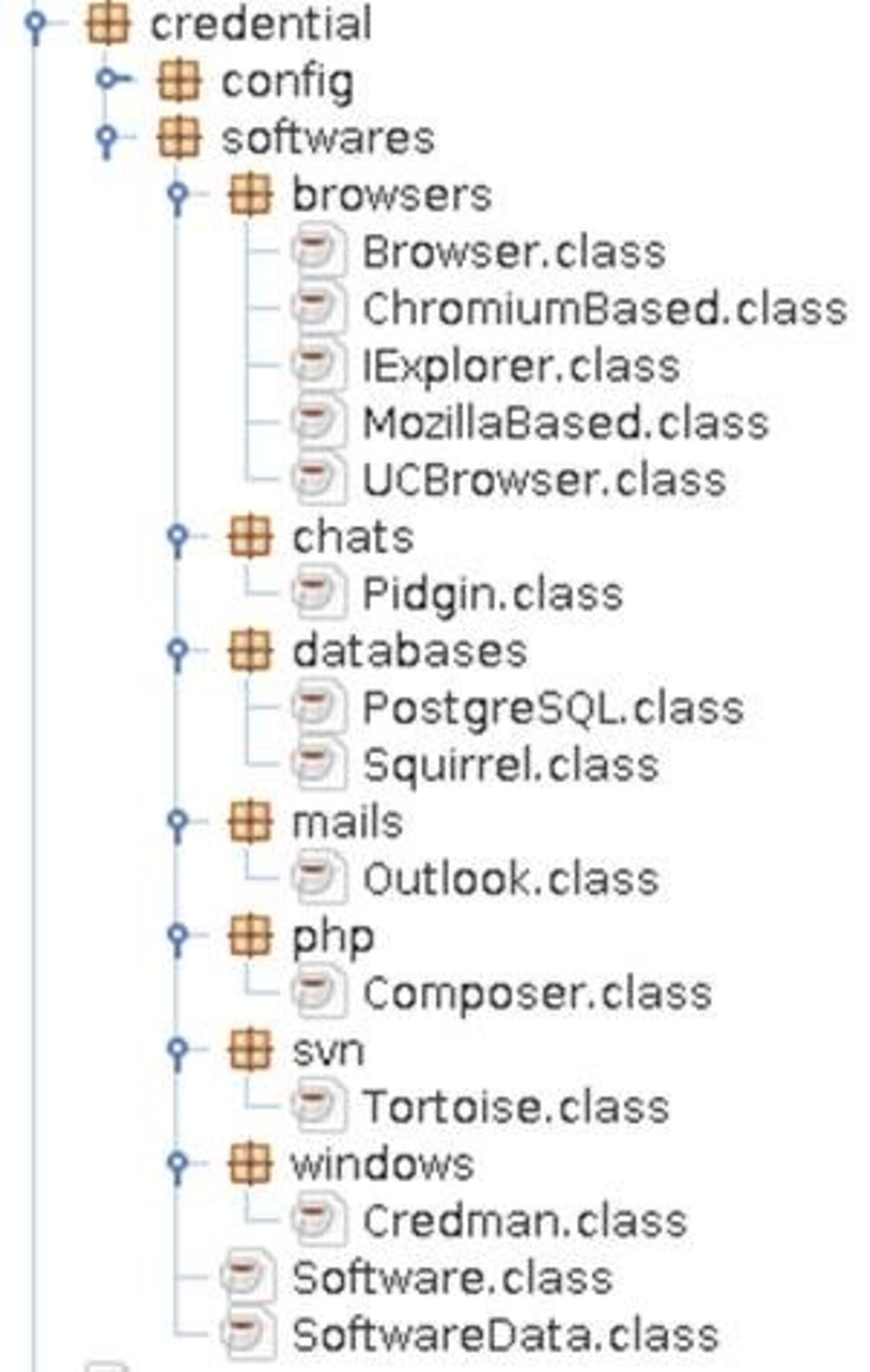 Figure 4: Stealing classes tree structure – source CyberSOC from Orange Cyberdefense