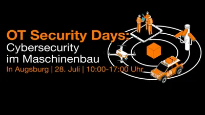 Banner: Cybersecurity im Maschinenbau 28. Juli in Augsbrugs