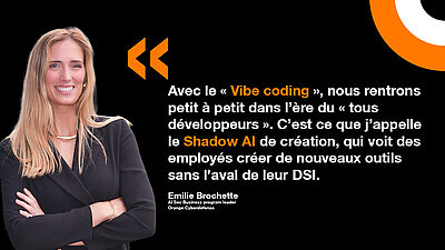 Emilie Brochette explique les différents risques liés à la démocratisation des plateformes IA au sein des entreprises.