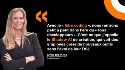 Emilie Brochette explique les différents risques liés à la démocratisation des plateformes IA au sein des entreprises.