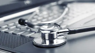 stetoscope on a laptop