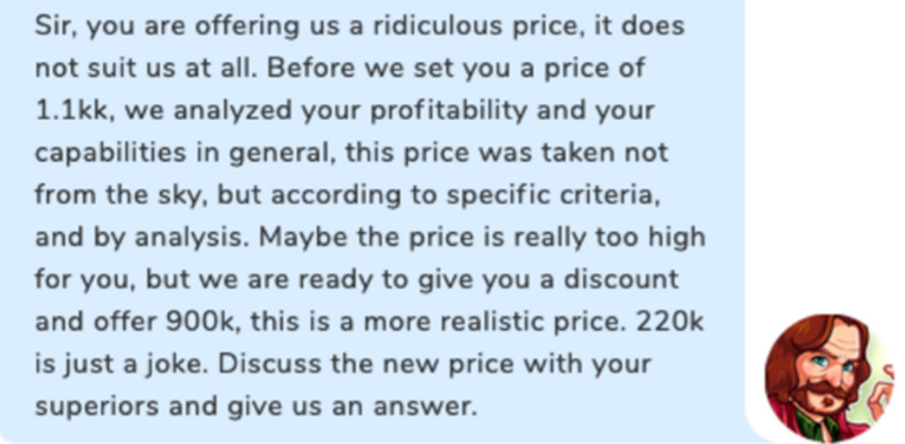 Avaddon, Negotiation Chat 1
