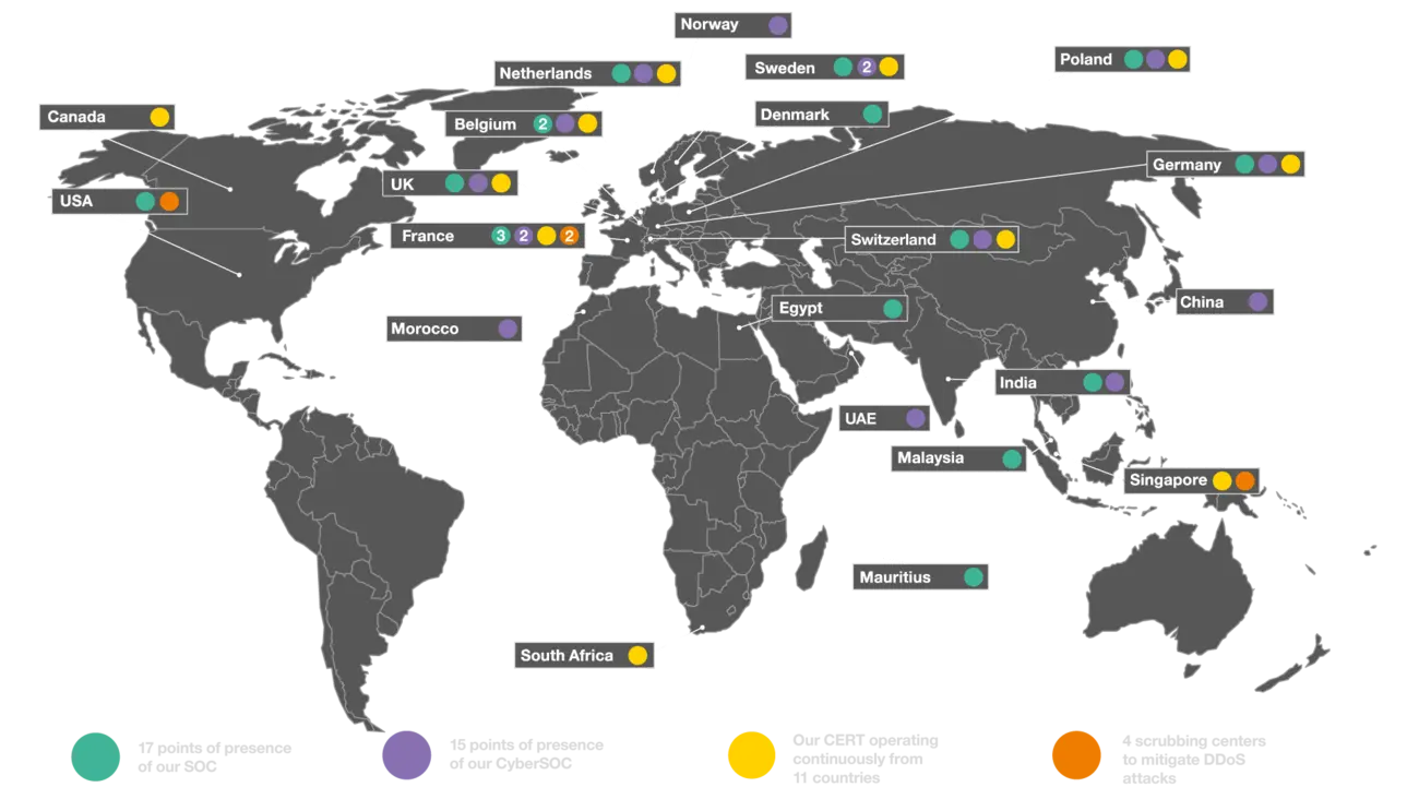 Map world countries Orange cyberdefense