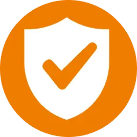 Security check shield - orange icon