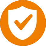 Security check shield - orange icon