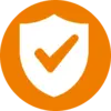 Security check shield - orange icon