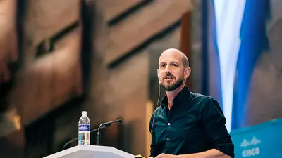 Charl van der Walt speaking at an event