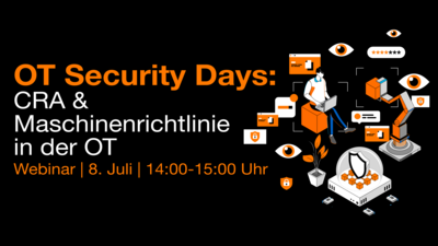 Banner: CRA Maschinienrichtlinien in der OT 8. Juli 