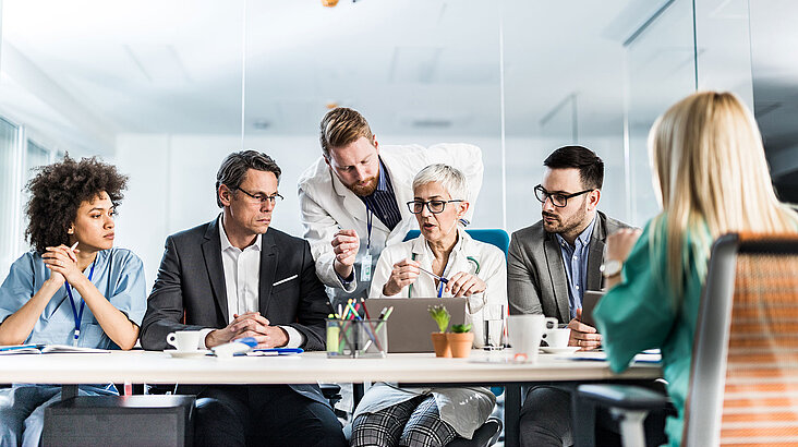 group of people discussing