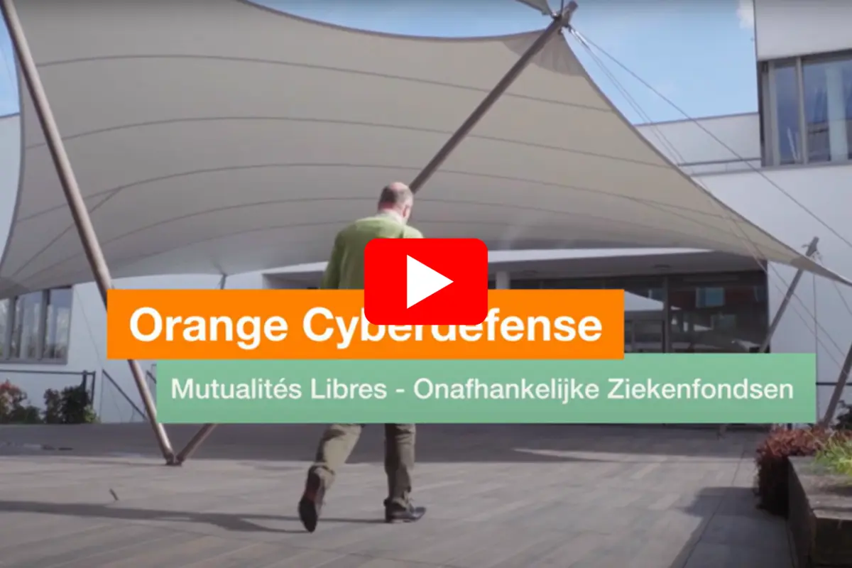 Video thumbnail showing the Orange Cyberdefense logo with a play button overlay, indicating a promotional or informational video