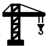 Construction crane - black icon